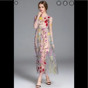 Blueoxy Floral tulle Maxi Dress